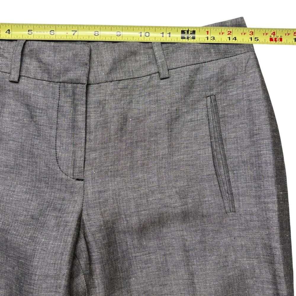 NWT Ann Taylor LOFT Marissa Fit Linen Blend Straight Pants 0 Heathered Gray - Picture 5 of 11